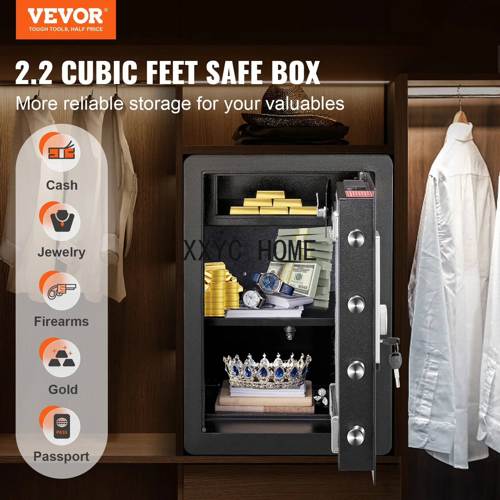 Electric Safe 2.2/1.8 Cubic Fe - Fire Safe Document のレビューと価格