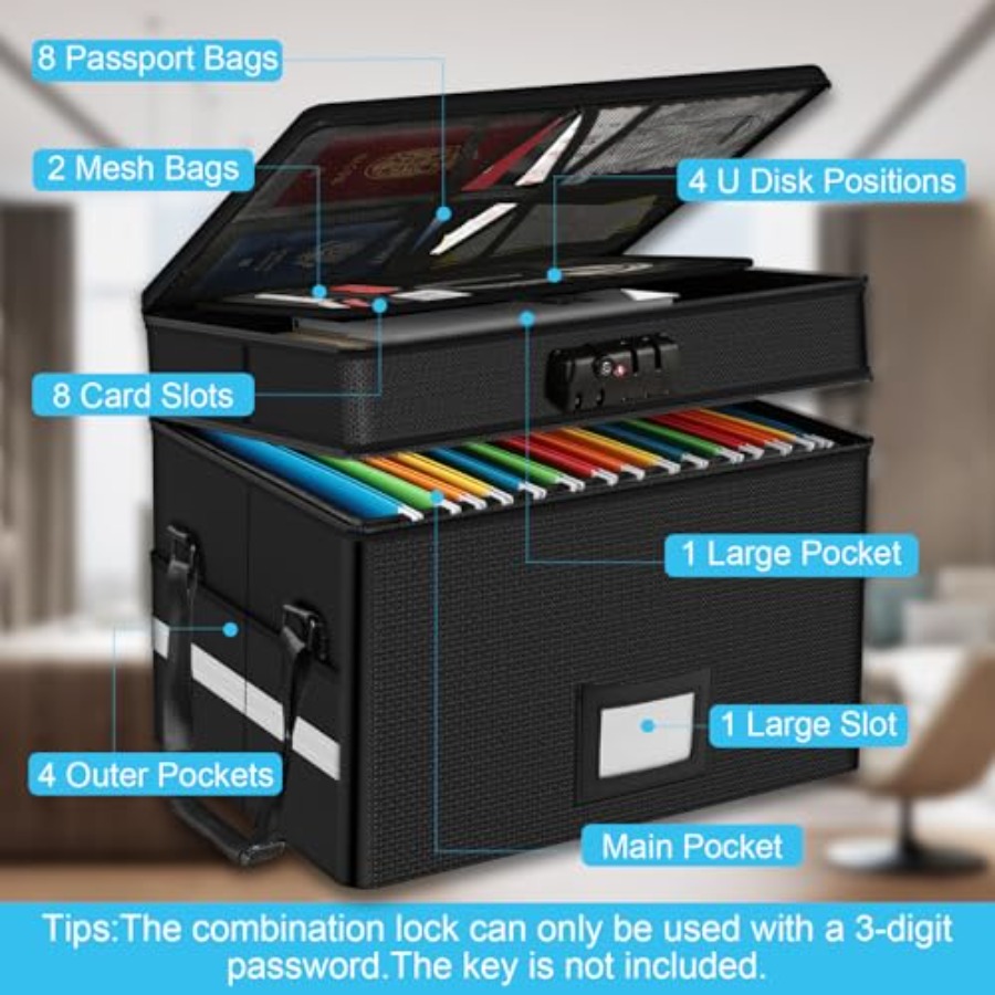 Fireproof Document Box with Lo - Fire Safe Document のレビューと価格