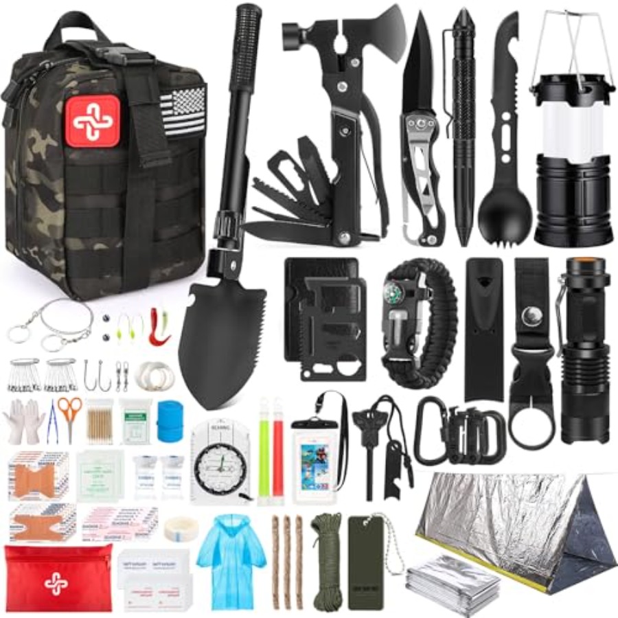Survival Kit, 250Pcs Survival  - First Aid Bag Kit のレビューと価格