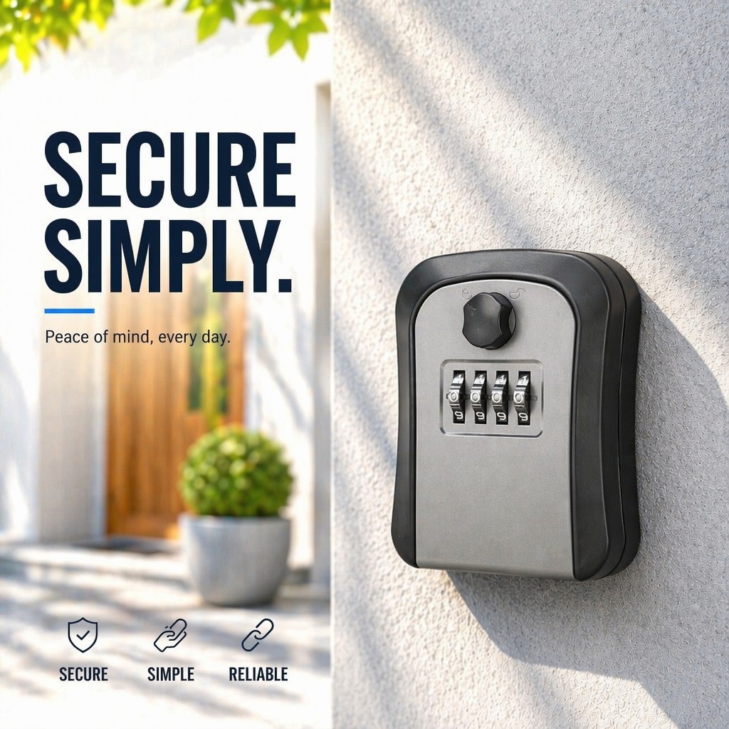 Key Lock Box Wall Mount Lockbo - Lockbox Key Secure のレビューと価格