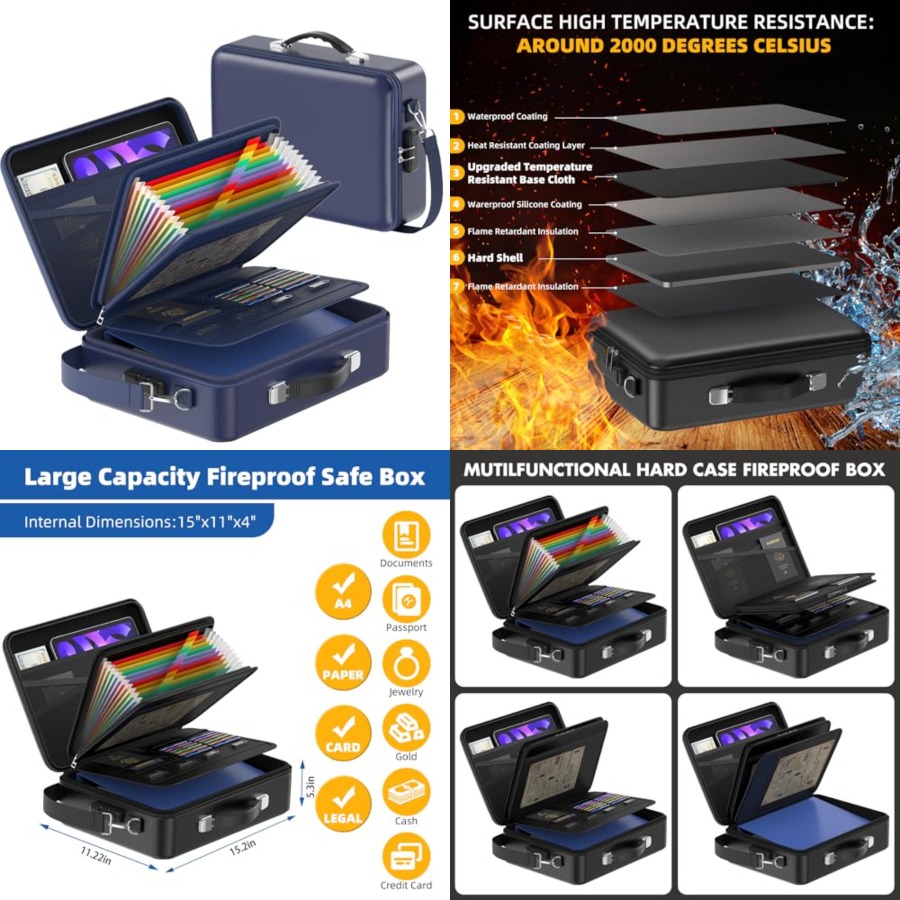 Fireproof Document Box with Lo - Fire Safe Document のレビューと価格
