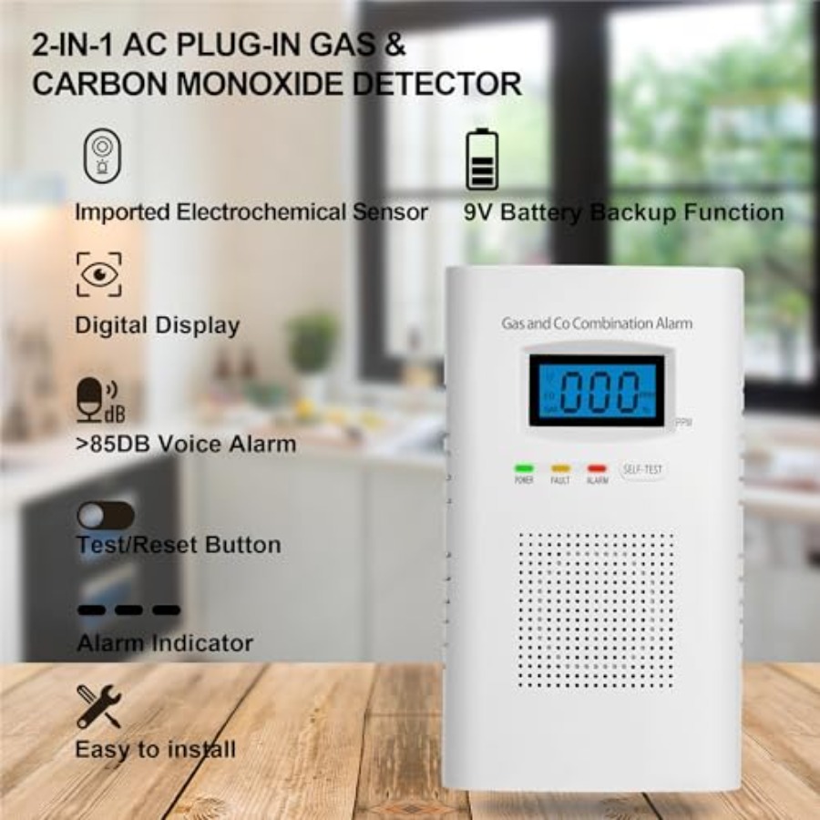 2 Pack Combination Gas and Car - Co Detector Plug のレビューと価格