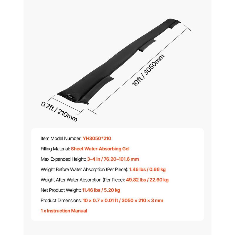 Flood Barrier, 8 Pack, 10 x 0. - Flood Barrier Bag のレビューと価格