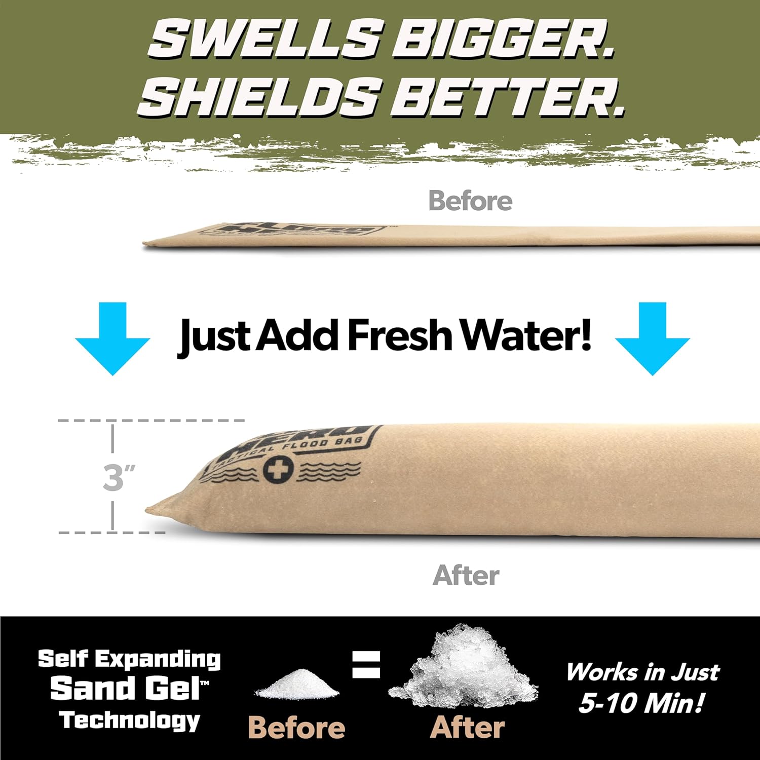 3 ft Water Activated Sandbags  - Flood Barrier Bag のレビューと価格