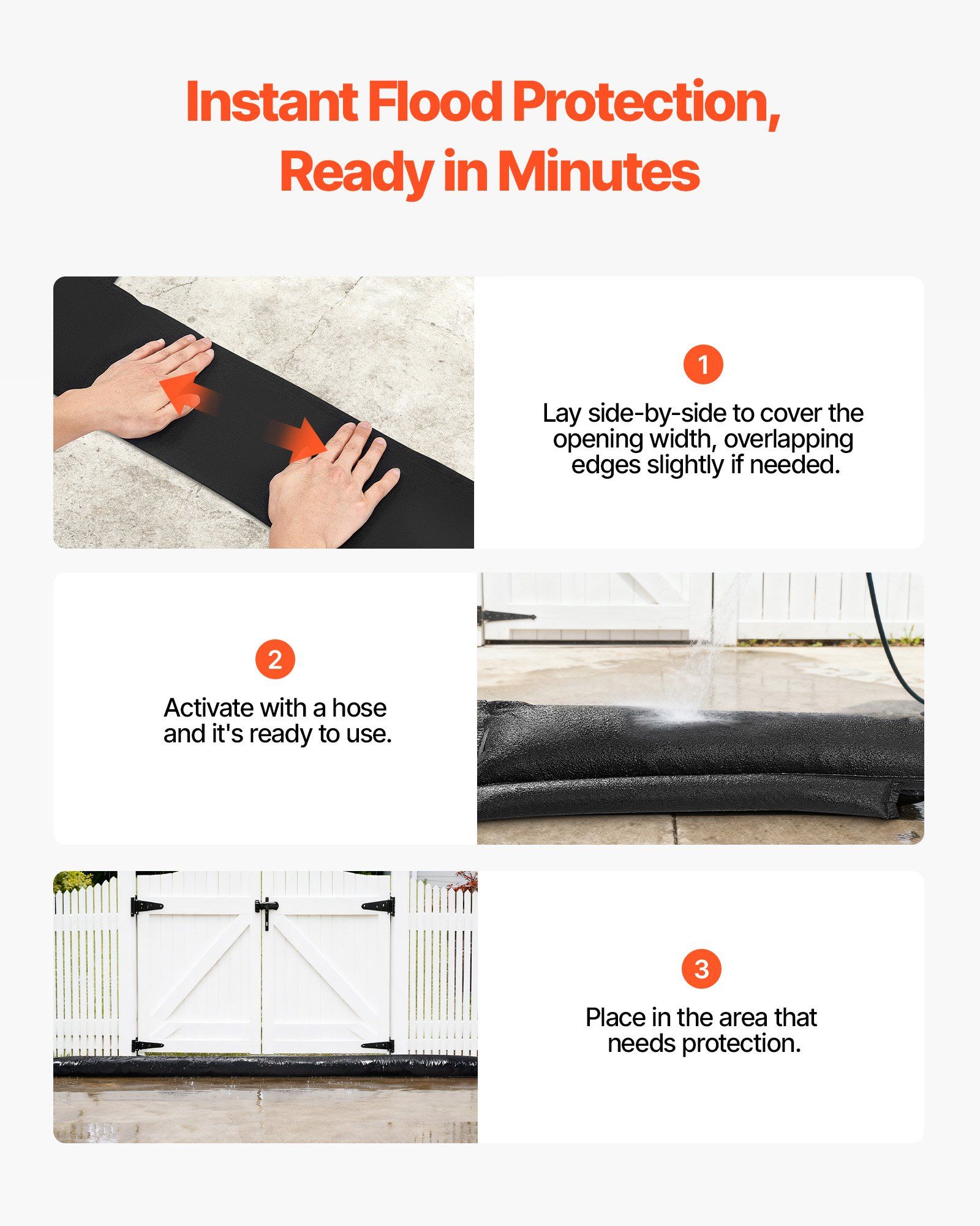 Flood Barrier, 8 Pack, 1.6 x 1 - Flood Barrier Bag のレビューと価格