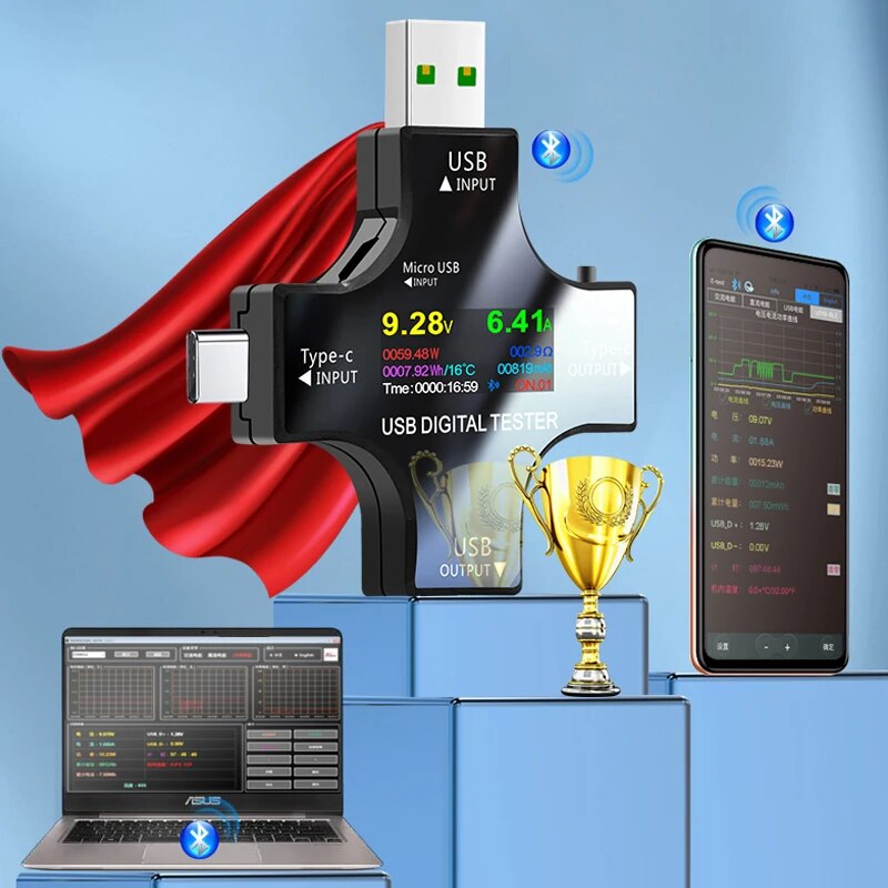 USB Tester DC Type-C PD Digita - Co Detector Plug のレビューと価格