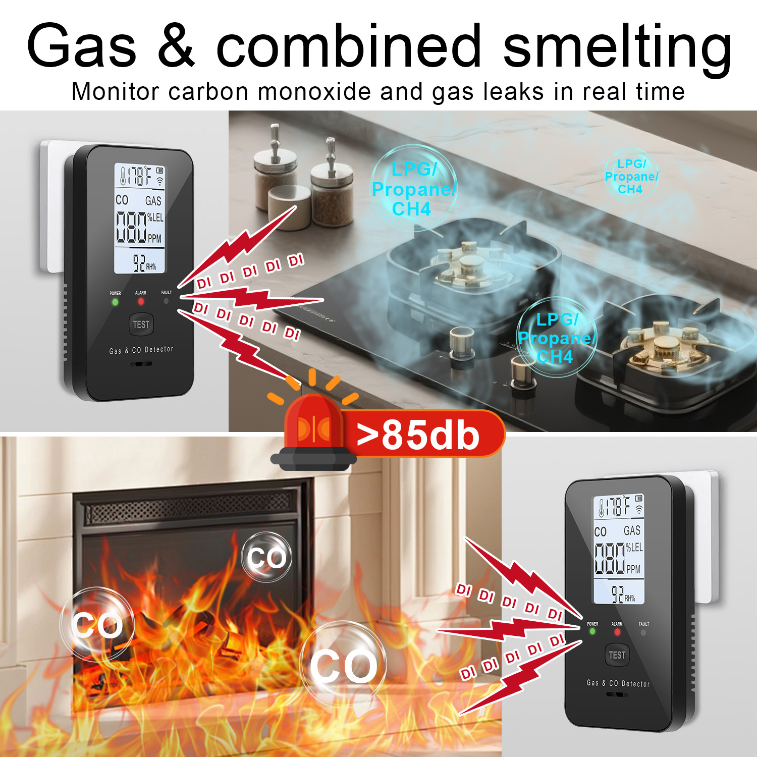 Natural Gas & Carbon Monoxide  - Co Detector Plug のレビューと価格