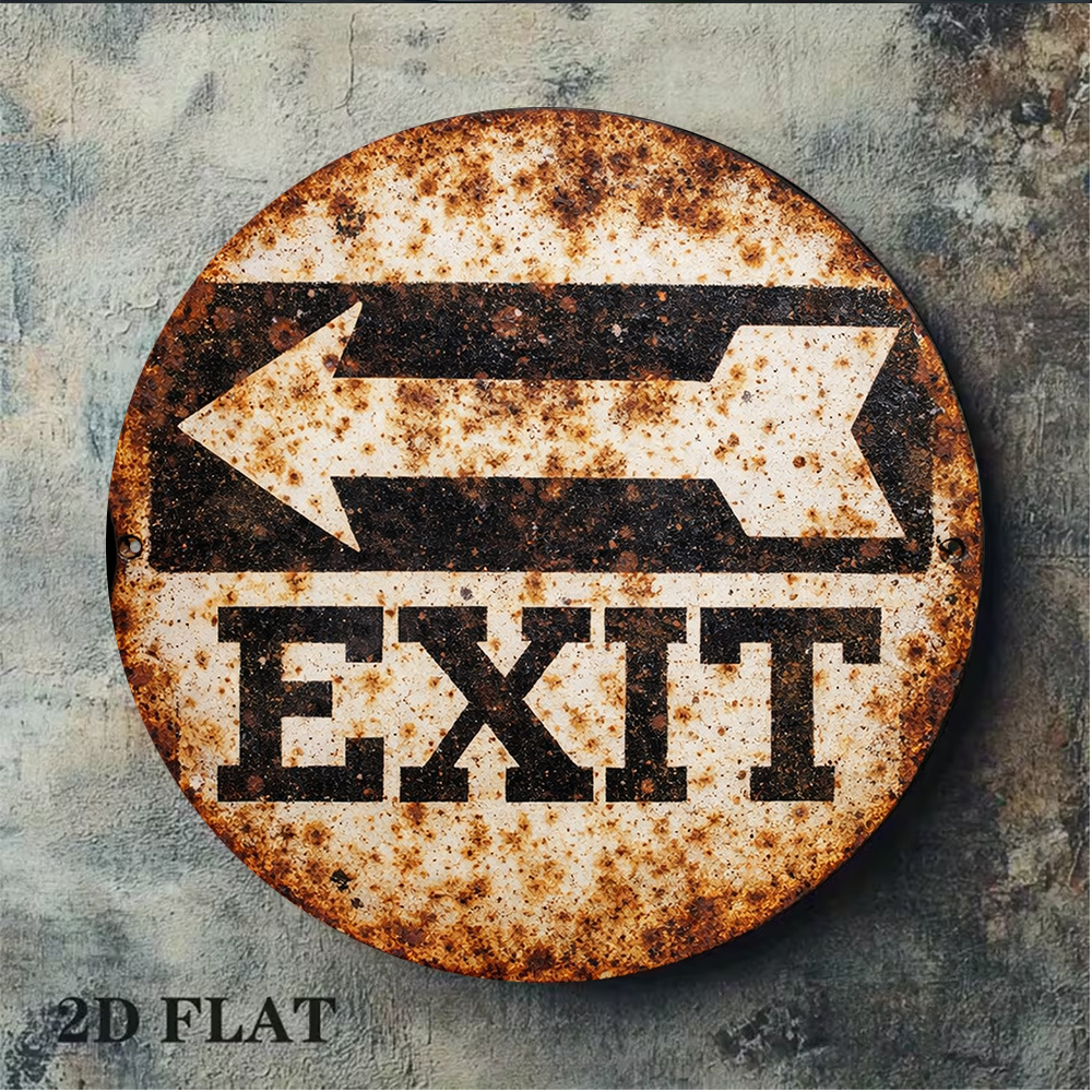 2D Metal Sign 8x8in/20x20cm Re - Emergency Exit Sign のレビューと価格