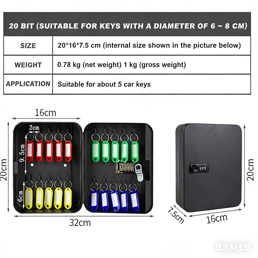 Combination Key Cabinet 20 Key - Lockbox Key Secure のレビューと価格