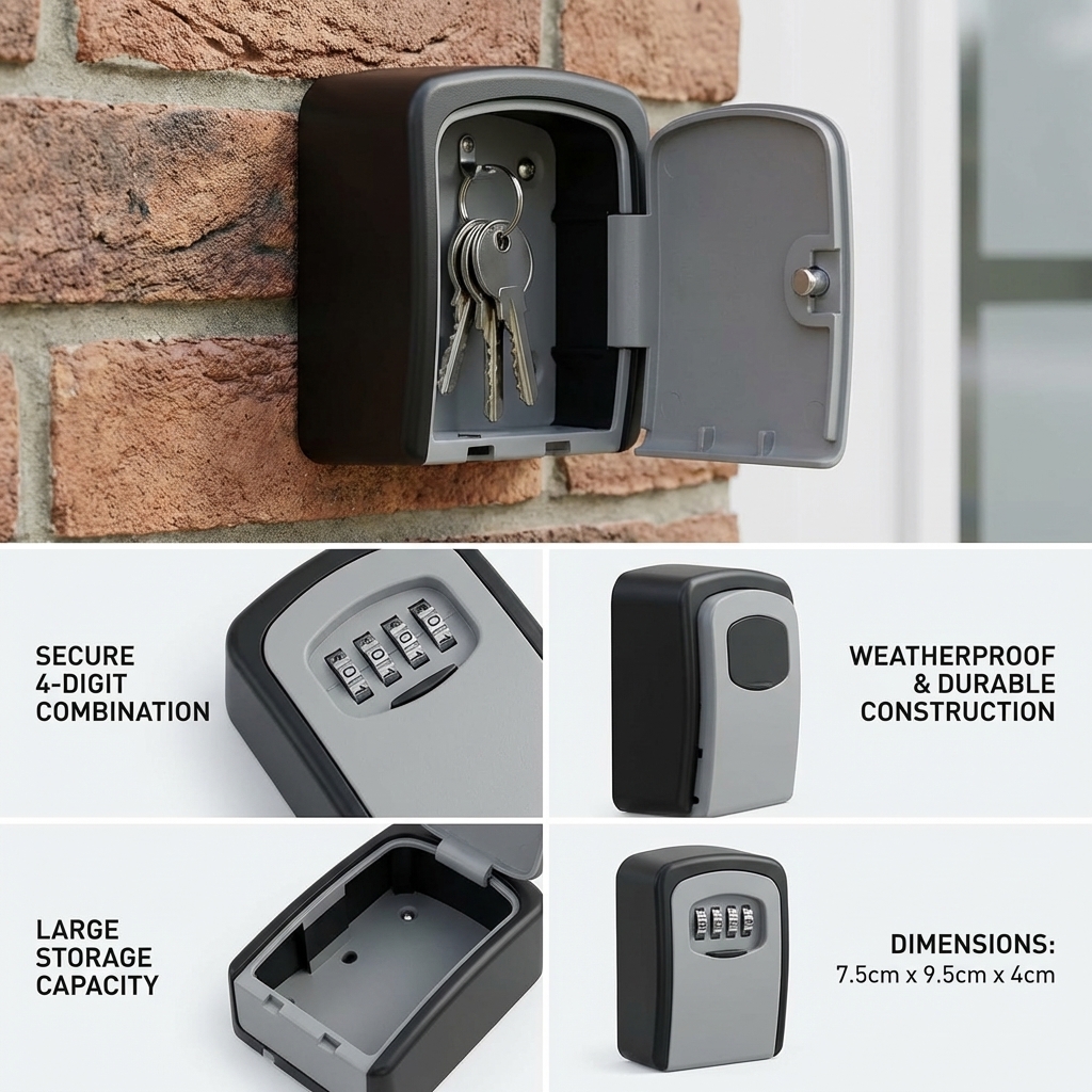 Wall Mount Key Lock Box with 4 - Lockbox Key Secure のレビューと価格