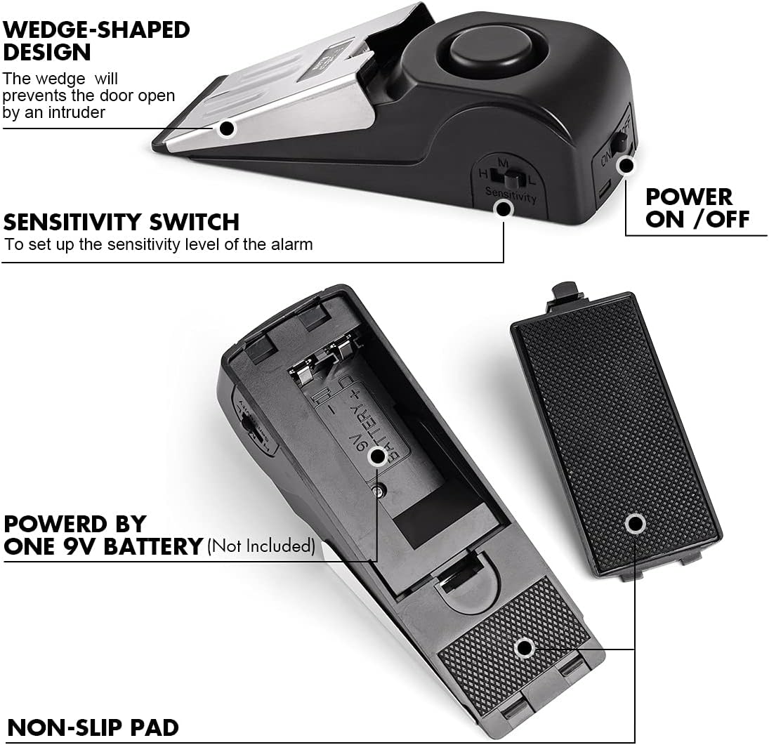 1/2Pcs Portable Travel 120 DB  - Door Stop Alarm のレビューと価格